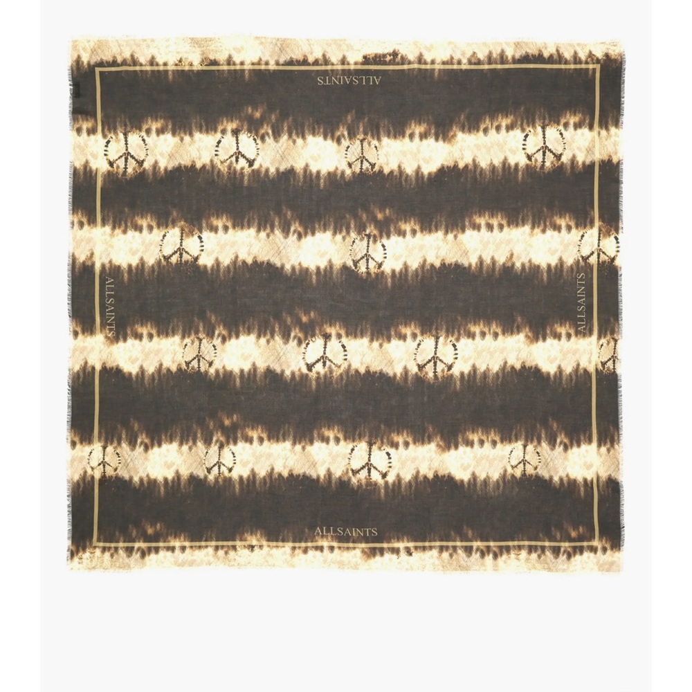 NWT All Saints Women’s Stripe Square Scarf Tie Dye Stripes Peace Gift Luxury - Picture 3 of 10